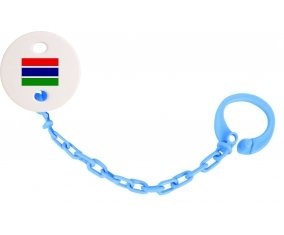 Attache-tétine Drapeau Gambie couleur Bleu turquoise