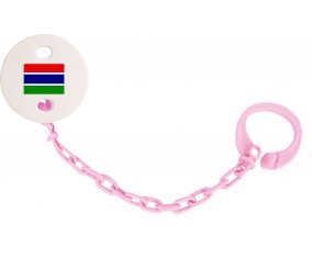 Attache-tétine Drapeau Gambie couleur Rose clair