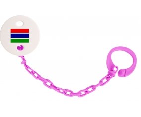 Attache-tétine Drapeau Gambie couleur Rose fuschia