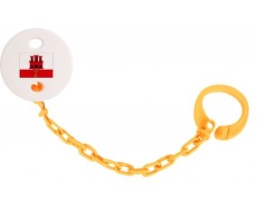 Attache-tetine Drapeau Gibraltar couleur Orange