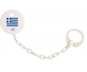 Attache-sucette Drapeau Grèce couleur Blanc