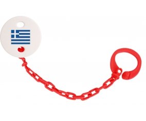 Attache-sucette Drapeau Grèce couleur Rouge