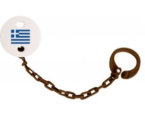 Attache-sucette Drapeau Grèce couleur Marron