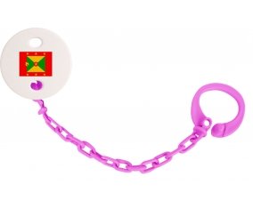 Attache-tetine Drapeau Grenade couleur Rose fuschia