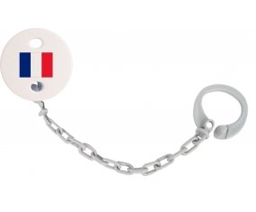 Attache-sucette Drapeau Guadeloupe couleur Grise