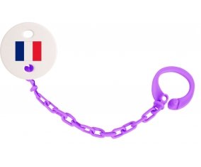 Attache-sucette Drapeau Guadeloupe couleur Violet