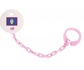 Attache-tétine Drapeau Guam couleur Rose clair