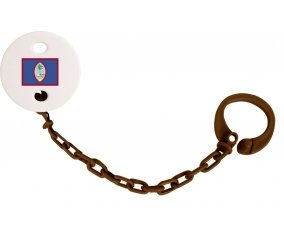 Attache-tétine Drapeau Guam couleur Marron