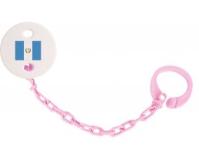 Attache-tetine Drapeau Guatemala couleur Rose clair