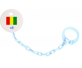 Attache-tetine Drapeau Guinée Bissau couleur Bleu ciel