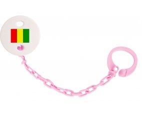 Attache-tetine Drapeau Guinée Bissau couleur Rose clair