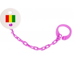 Attache-tetine Drapeau Guinée Bissau couleur Rose fuschia