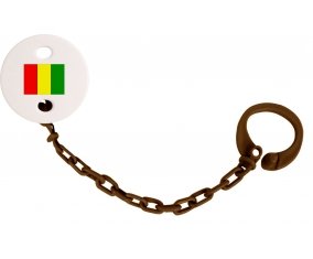 Attache-tetine Drapeau Guinée Bissau couleur Marron