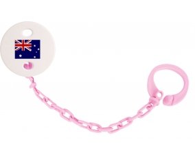 Attache-tetine Drapeau Îles Heard et Mcdonald couleur Rose clair