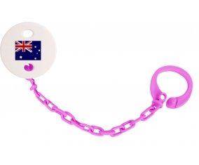 Attache-tetine Drapeau Îles Heard et Mcdonald couleur Rose fuschia