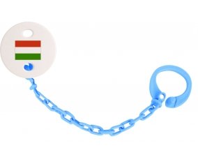 Attache-sucette Drapeau Hongrie couleur Bleu turquoise
