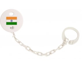 Attache-tetine Drapeau Inde couleur Blanc