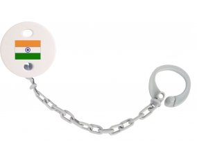 Attache-tetine Drapeau Inde couleur Grise