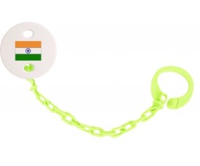 Attache-tetine Drapeau Inde couleur Verte