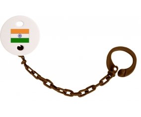 Attache-tetine Drapeau Inde couleur Marron