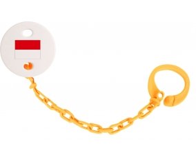 Attache-sucette Drapeau Indonésie couleur Orange