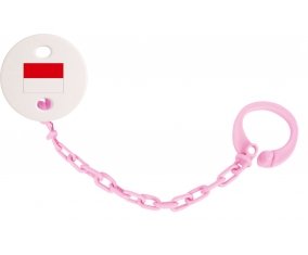 Attache-sucette Drapeau Indonésie couleur Rose clair