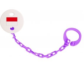 Attache-sucette Drapeau Indonésie couleur Violet