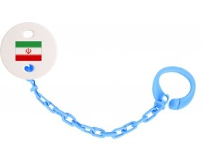 Attache-tétine Drapeau L'Iran couleur Bleu turquoise