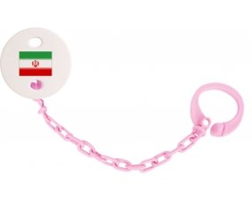Attache-tétine Drapeau L'Iran couleur Rose clair