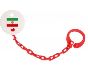 Attache-tétine Drapeau L'Iran couleur Rouge
