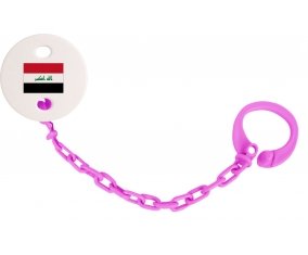 Attache-tetine Drapeau Irak couleur Rose fuschia