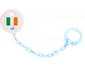 Attache-sucette Drapeau Irlande couleur Bleu ciel