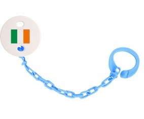Attache-sucette Drapeau Irlande couleur Bleu turquoise