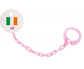 Attache-sucette Drapeau Irlande couleur Rose clair
