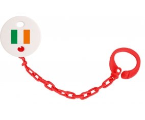 Attache-sucette Drapeau Irlande couleur Rouge