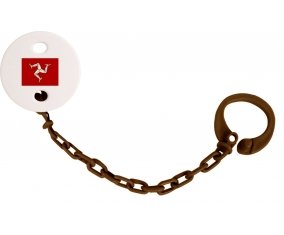 Attache-tétine Drapeau Île de Man couleur Marron