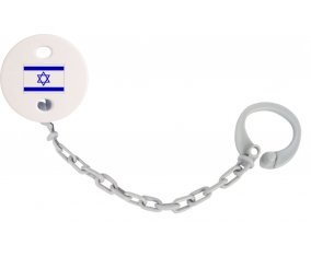 Attache-tetine Drapeau Israël couleur Grise