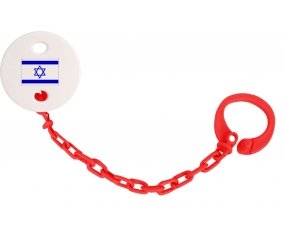 Attache-tetine Drapeau Israël couleur Rouge