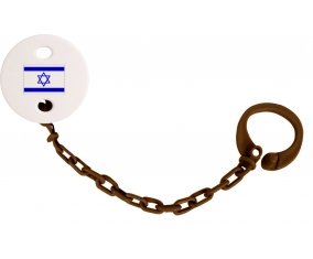 Attache-tetine Drapeau Israël couleur Marron