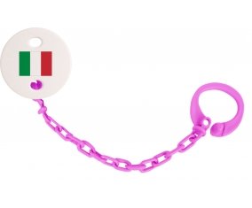 Attache-sucette Drapeau Italie couleur Rose fuschia