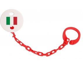 Attache-sucette Drapeau Italie couleur Rouge