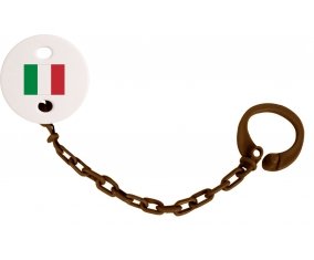 Attache-sucette Drapeau Italie couleur Marron