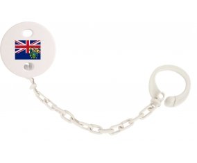 Attache-tétine Drapeau Îles Pitcairn couleur Blanc