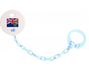 Attache-tétine Drapeau Îles Pitcairn couleur Bleu ciel