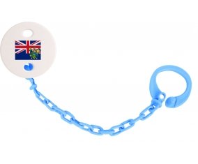 Attache-tétine Drapeau Îles Pitcairn couleur Bleu turquoise