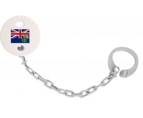 Attache-tétine Drapeau Îles Pitcairn couleur Grise