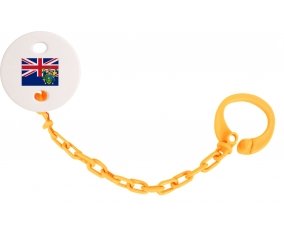 Attache-tétine Drapeau Îles Pitcairn couleur Orange