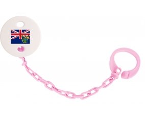 Attache-tétine Drapeau Îles Pitcairn couleur Rose clair