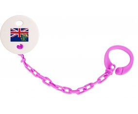 Attache-tétine Drapeau Îles Pitcairn couleur Rose fuschia