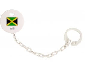 Attache-tetine Drapeau Jamaïque couleur Blanc